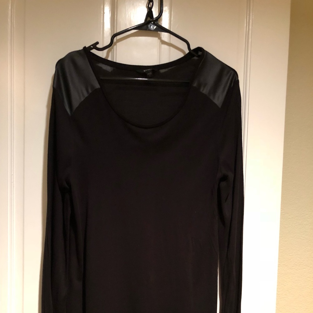 Guess Long  Sleeve Shirt with Leather Accent